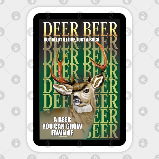 Deer Beer Sticker by Get It Wet